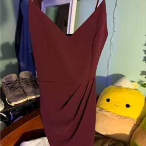 Lulu's Strapless Burgundy Dress